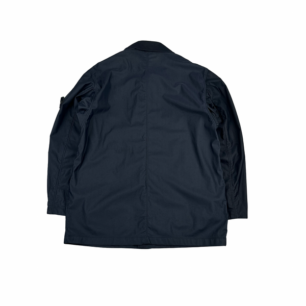 Stone Island 1995 Navy Nylam Vintage Long Jacket - Large