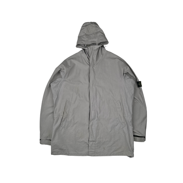 Stone Island 2004 Grey Cotton Lightweight Parka Jacket - XXL