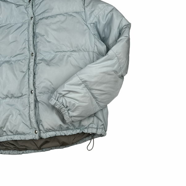 Prada Baby Blue Cuff Tab Zipped Puffer Jacket - Small