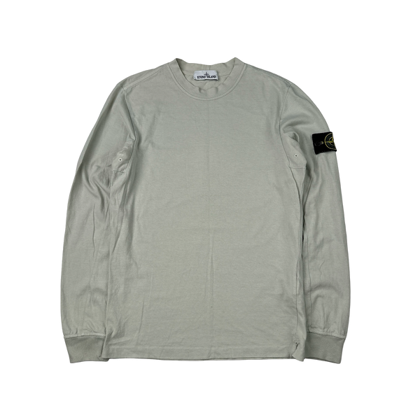 Stone Island 2017 Pearl Grey Longsleeve Cotton Top - Small