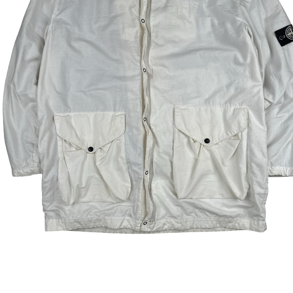Stone Island 2001 Fibre Optic White Cotton Jacket - XXL