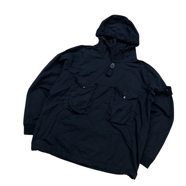 Stone Island 2019 Navy Ghost Cotton Resin Smock - Large