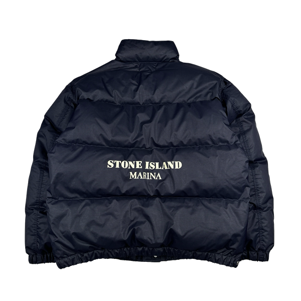 Stone Island Marina 2024 Nylon Ripstop Cover Down Spellout Puffer Jacket - Large