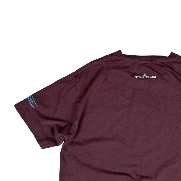 Stone Island 2021 Marron Purple Cotton Graphic T Shirt - Small