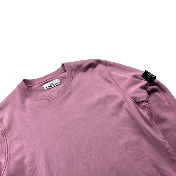 Stone Island Pink Crewneck Cotton Sweatshirt - Medium
