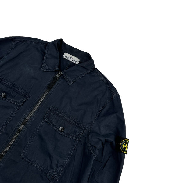 Stone Island 2019 Navy Garment Dyed Overshirt - Medium