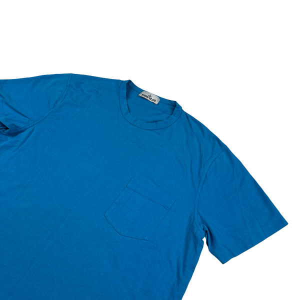 Stone Island Blue Cotton T-Shirt - 3XL