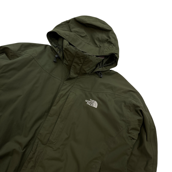 North Face Khaki Dual Layer 3 in 1 HyVent Rain Jacket - XL