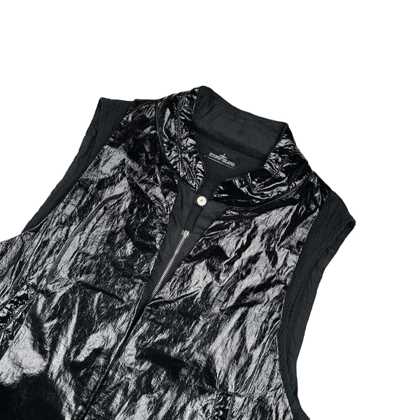 Stone Island 2022 Black Shadow Project Glass Linen Utility Vest - Large