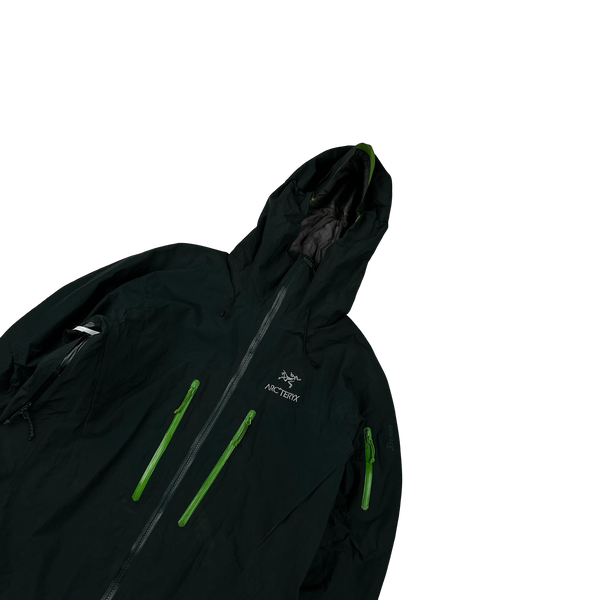 Arcteryx Green Lightweight Gore-tex Pro Zipped Hooded Jacket - Large