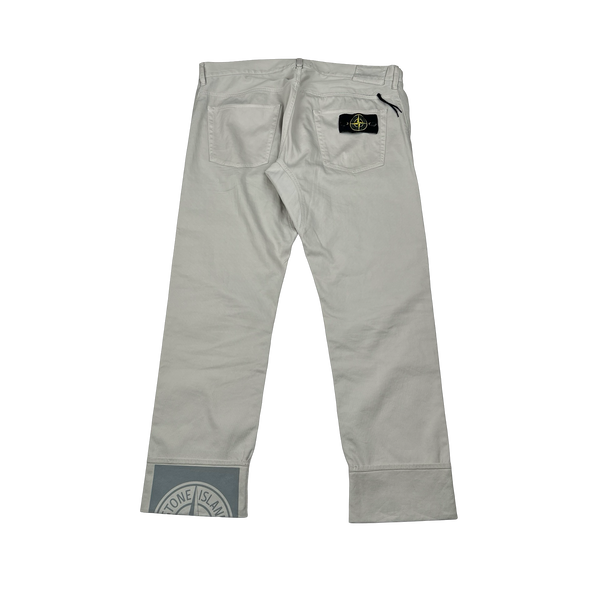 Stone Island 2014 White Slim Fit Cycling Chino Trousers - 38"