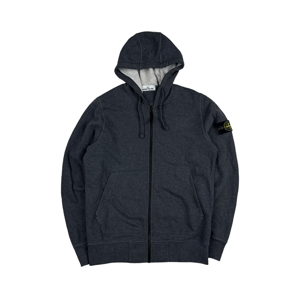 Stone Island 2020 Grey Zipped Cotton Hoodie - Medium