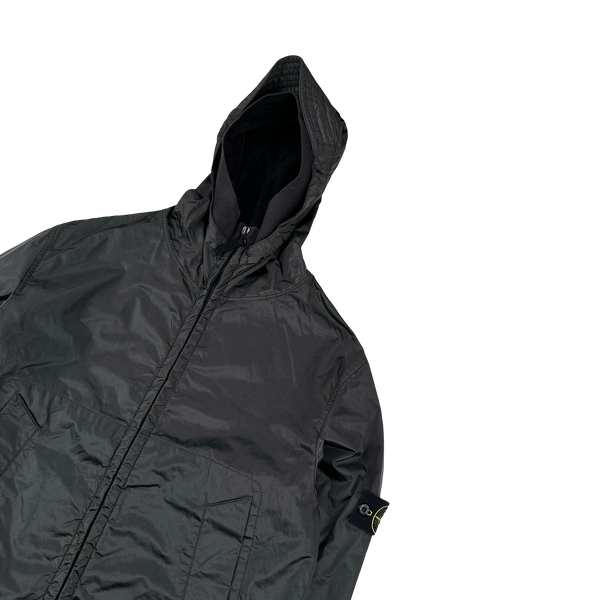 Stone Island 2007 Charcoal Nylon Metal Hooded Velvet Lined Jacket - Large