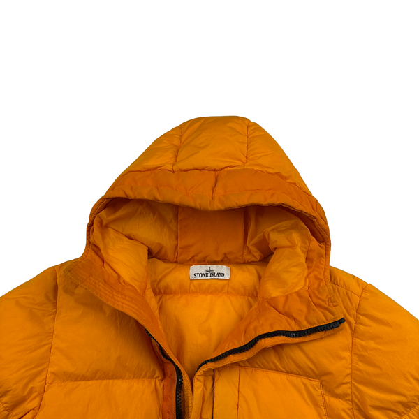 Stone Island 2017 Orange Crinkle Reps Puffer Jacket - Small
