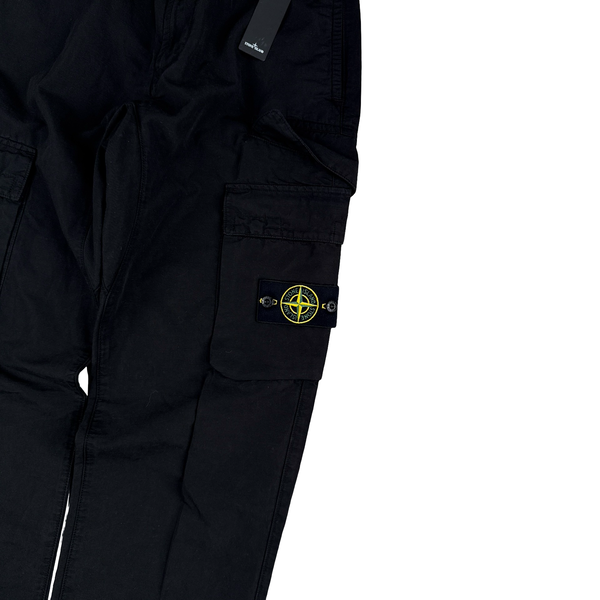 Stone Island 2022 Black Cotton Cargo Trousers - 29"