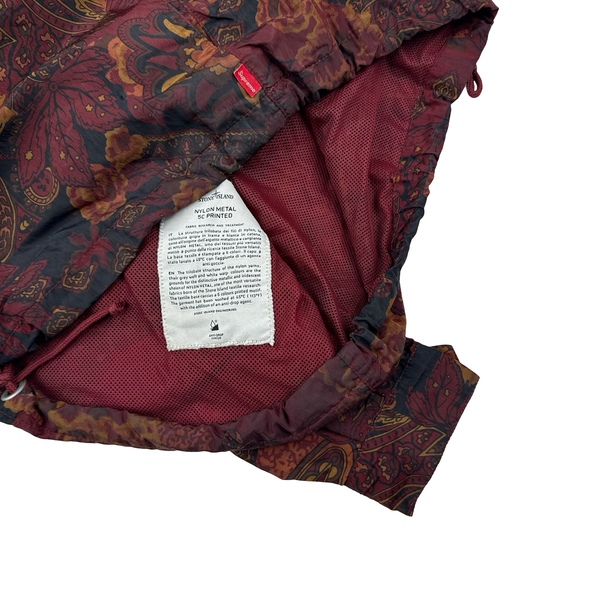 Stone Island X Supreme 2015 Nylon Metal 5C Printed Anorak Red Jacket - Small