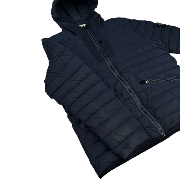 Stone Island 2019 Navy Loom Woven Down Puffer Jacket - Large
