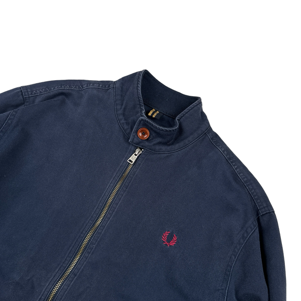 Fred Perry Navy Cotton Bomber Jacket - Medium