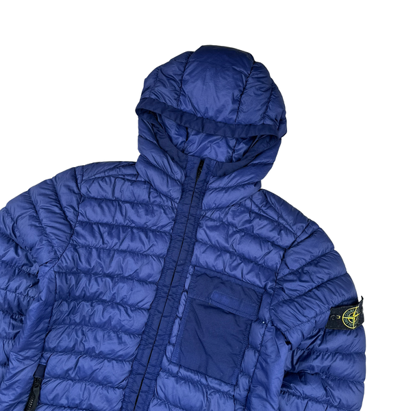 Stone Island 2018 Blue Micro Yarn Down Puffer Jacket - Small