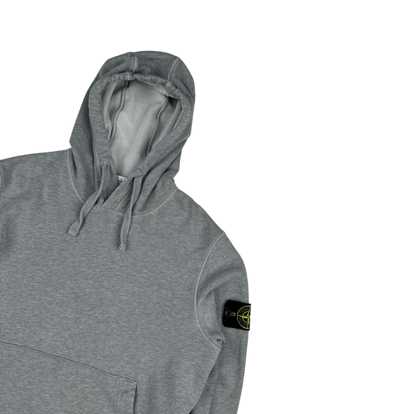 Stone Island 2022 Grey Cotton Pullover Hoodie - Small