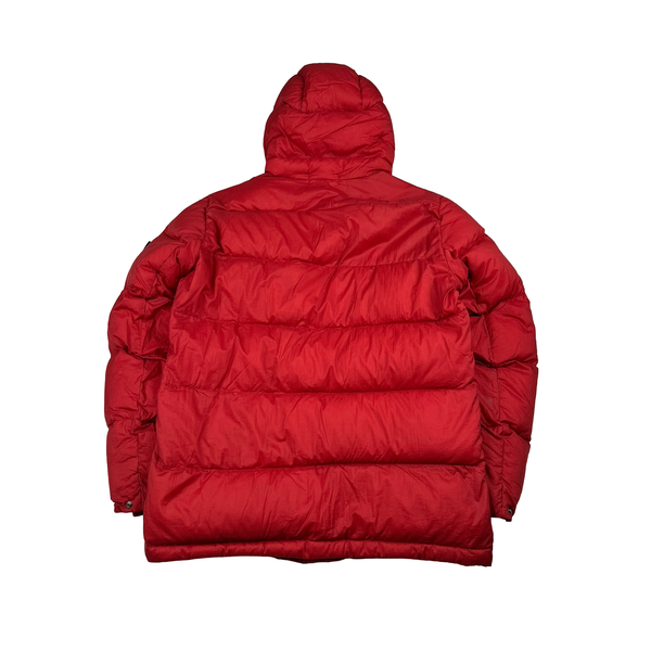 Stone Island 2012 Red Micro Rip Stop Opaque Nylon Tela Jacket - Large