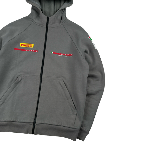 Prada Luna Rossa 37th Americas Cup Barcelona Spellout Zipped Hoodie - Medium