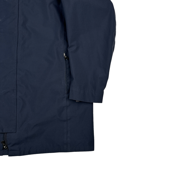 Prada Navy Nylon Red Tab Goretex Shell Long Jacket - XL