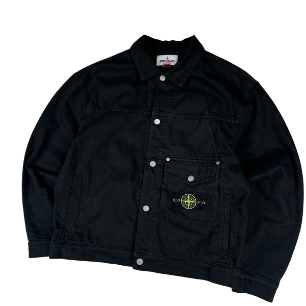Stone Island x Supreme 2023 Black Bull Denim TC Jacket - Medium