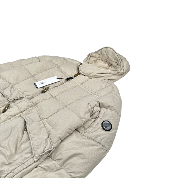 CP Company Sandstone Flatt Nylon Down Filled Lens Viewer Puffer Jacket - Medium, Large