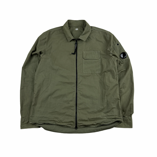 CP Company Cotton Green Zipped Overshirt - XL