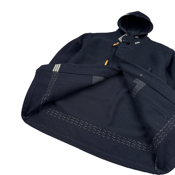Stone Island 1988 Spellout Black Montgomery Duffle Coat - Large
