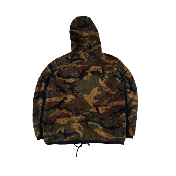 Moncler Teddy Fleece Camo Zipped Hooded Jumper - Large