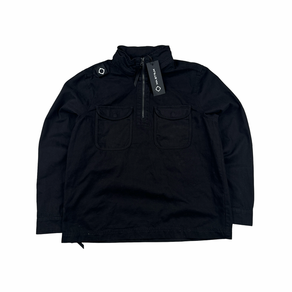 Ma Strum Black Quarter Zip Pullover Smock Overshirt - Small
