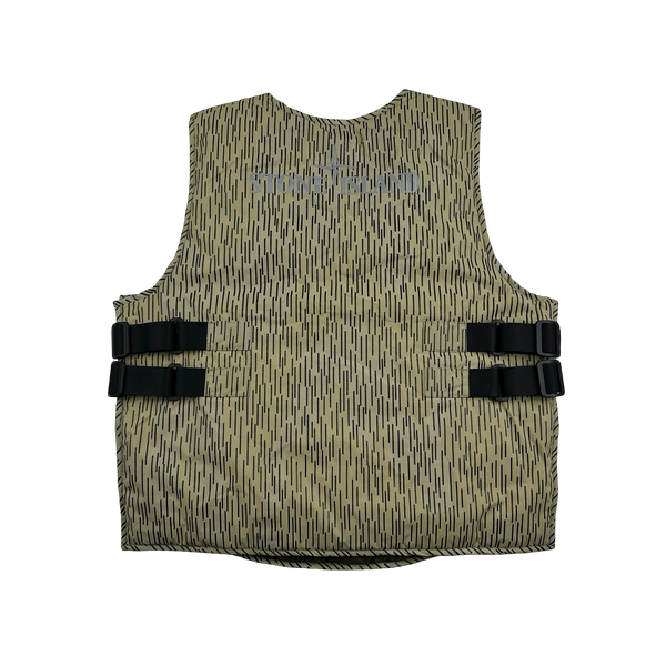 Stone Island 2021 Rain Camo Reflective Spellout Padded Utility Vest - XL