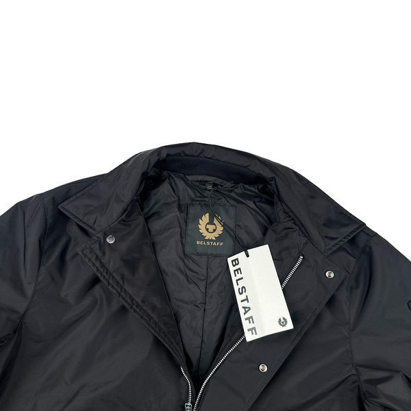 Belstaff Black Zipped Long Collared Jacket - Medium