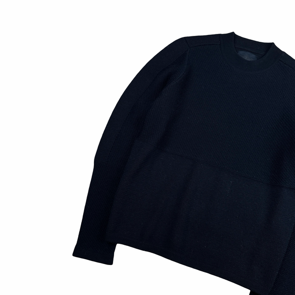 Stone Island 2017 Ghost Navy Wool Crewneck Thick Knit Jumper - Small