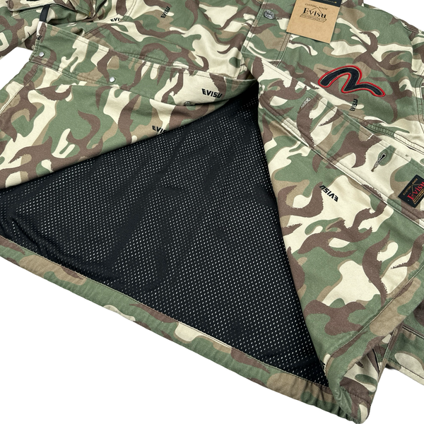 Evisu Camo Patch Multi Pocket Japanese Denim Jacket - Medium
