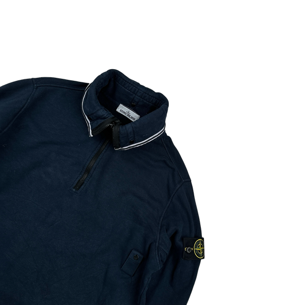 Stone Island 2021 Navy High Neck Collared Jumper - Medium