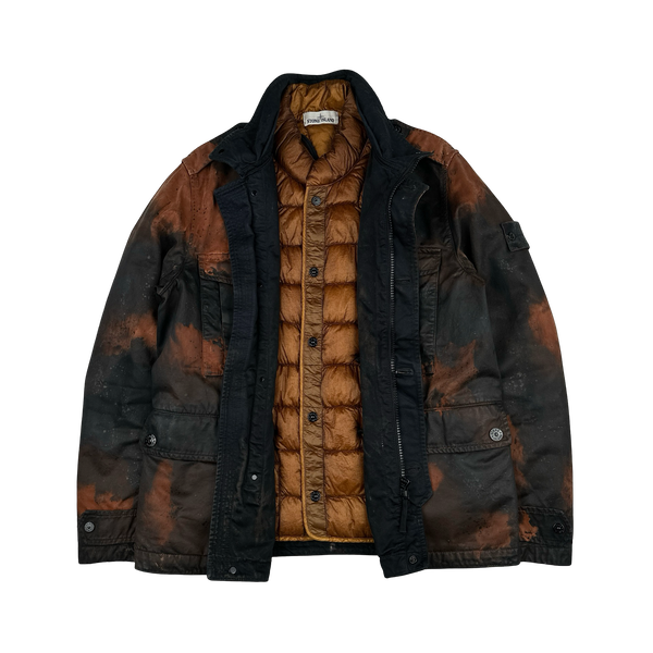 Stone Island 2014 Raso Hand Painted Tortoise Shell Camo Field Jacket - Large