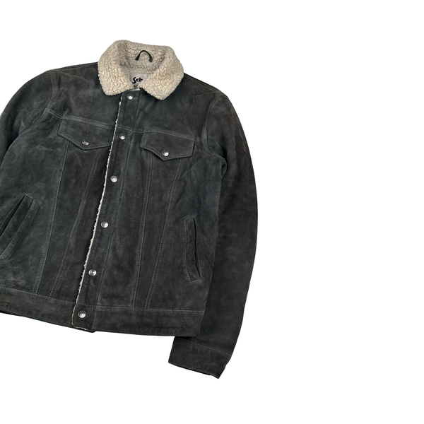 Schott Suede Sherling Lined Thick Jacket - Medium