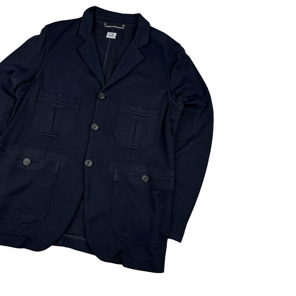CP Company 2010 Navy Cotton Blend Buttoned Blazer - Large