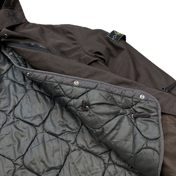 Stone Island Vintage 1999 Brown Dutch Rope Hooded Winter Jacket - Large