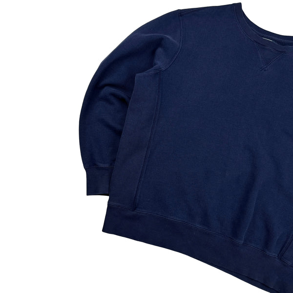 Ralph Lauren Navy Cotton Crewneck Jumper - XL