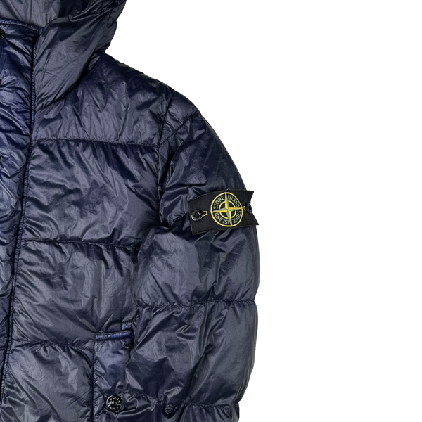 Stone Island Navy Garment Dyed Puffer Jacket - Medium