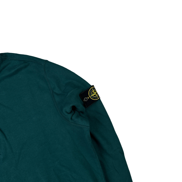 Stone Island 2023 Sea Green Quarter Zip Jumper - Large