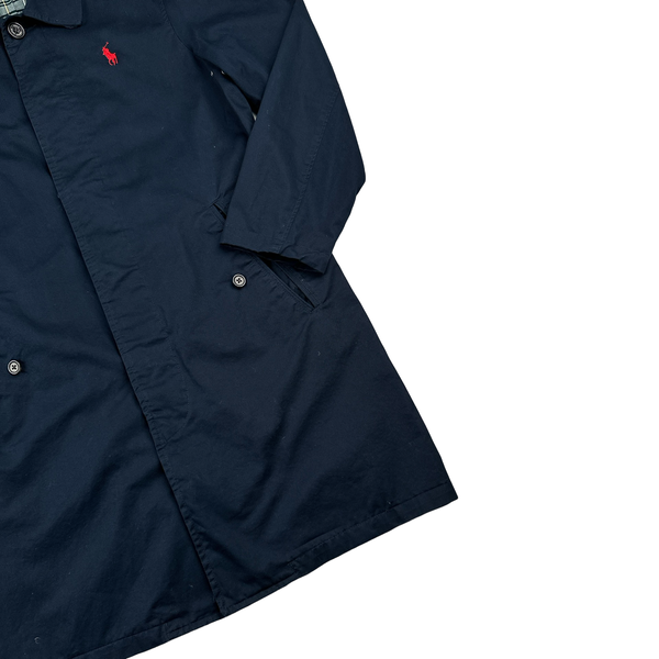 Ralph Lauren Navy Cotton Long Jacket - Small