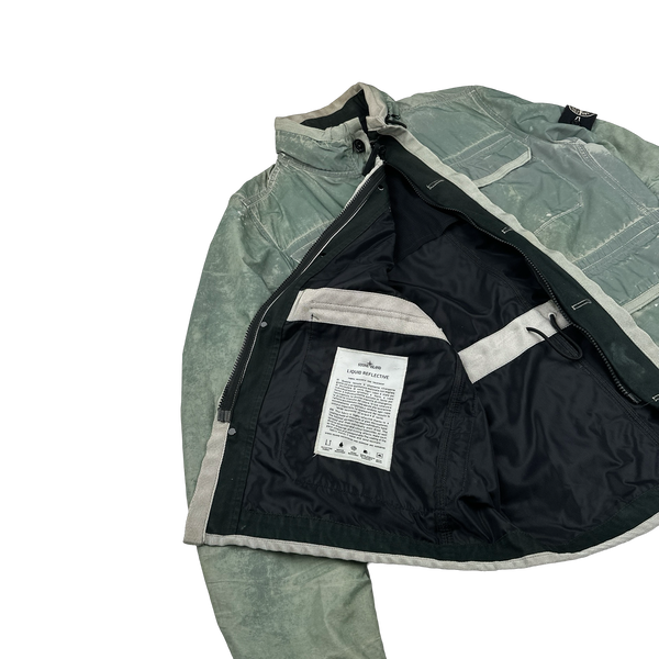 Stone Island 2012 Green Liquid Reflective Field Jacket - Medium