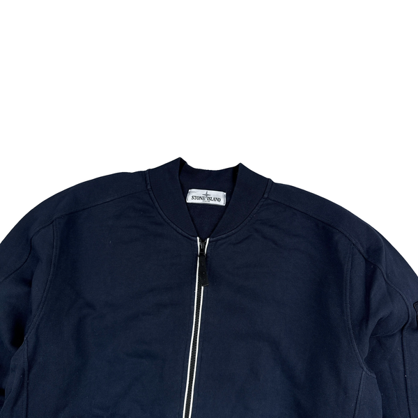 Stone Island 2013 Navy Low Collar Cotton Zipped Jumper - XL