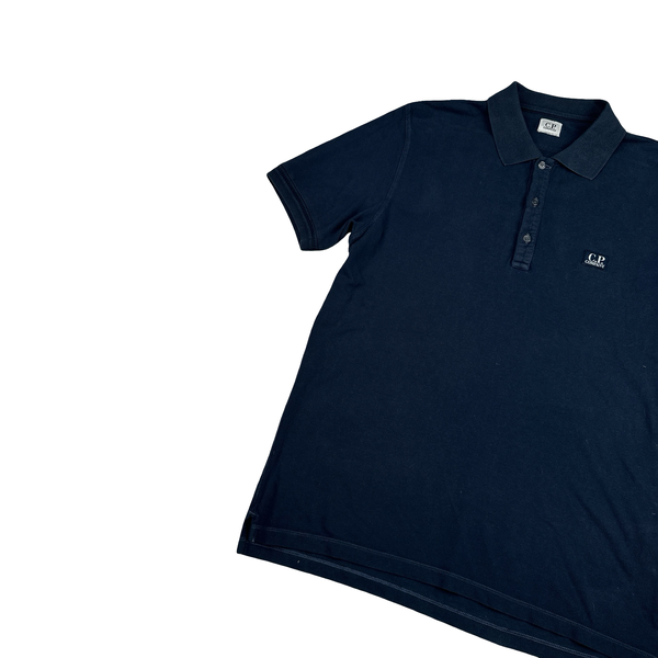 CP Company Navy Cotton Polo Shirt - Large