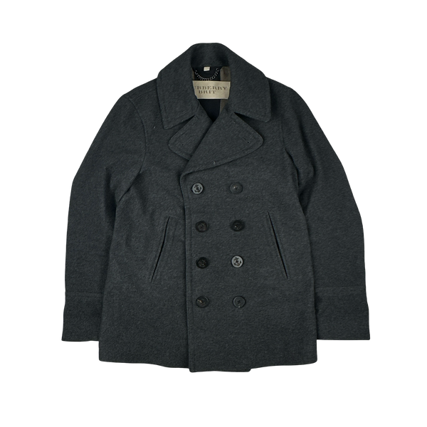Burberry Brit Navy Nova Check Lined Trench Coat - Large